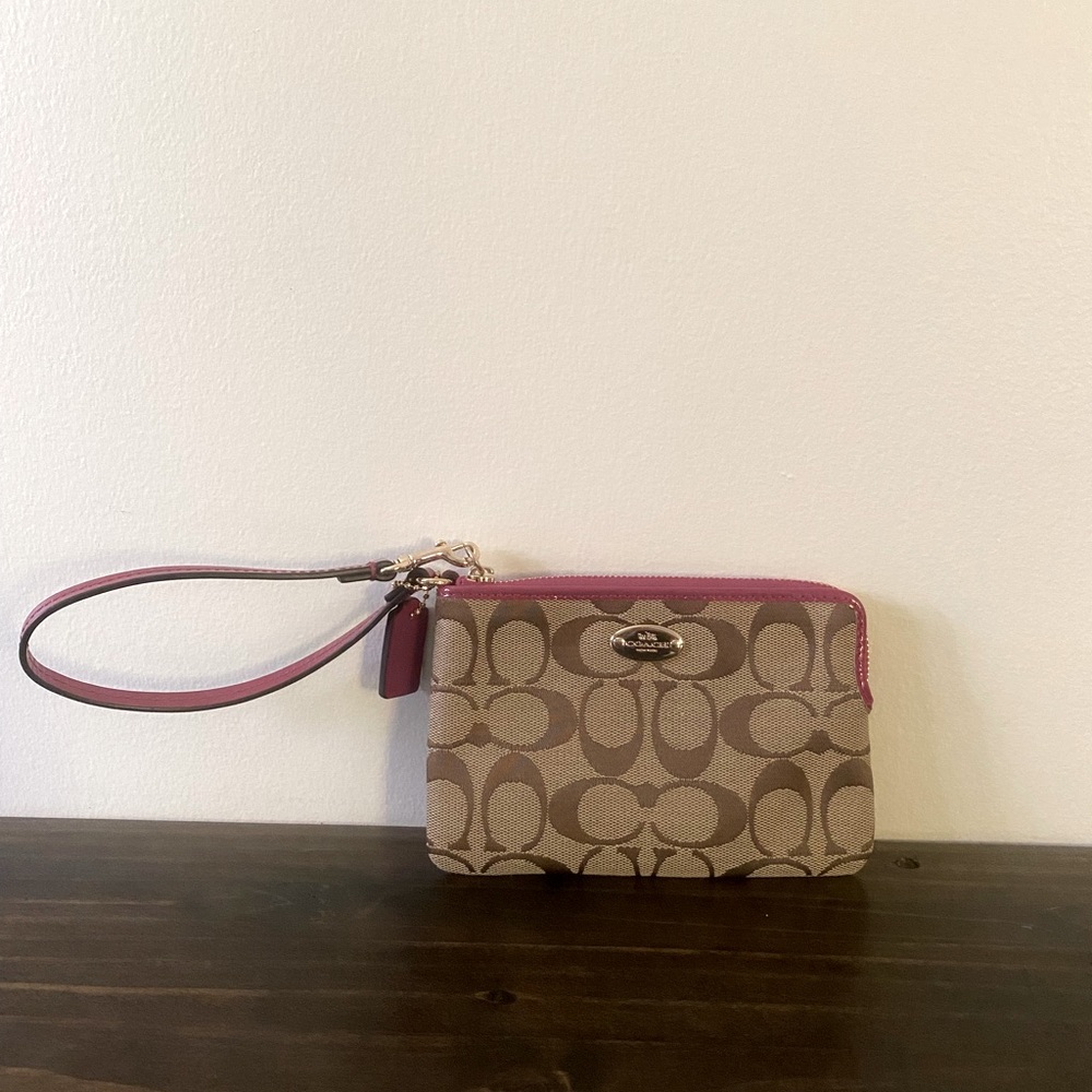 Coach signature wristlet